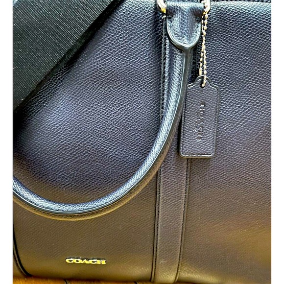 Coach Metropolitan Perry Blue Leather Laptop Bag Large - Picture 4 of 16